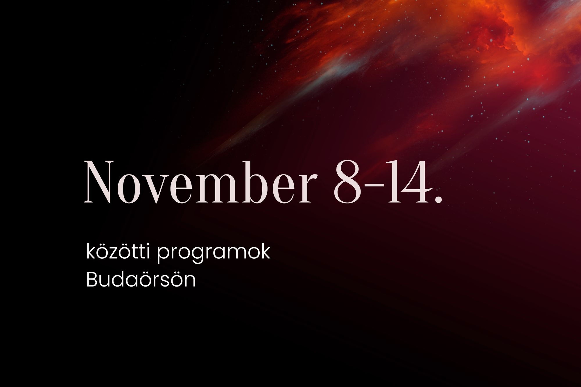 November 8-14. közötti programok Budaörsön